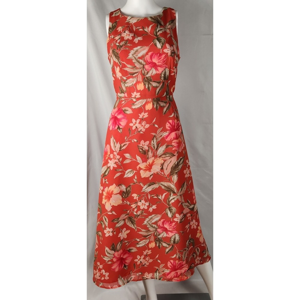 90s Coldwater Creek Floral Sleeveless  Classic/Wedding Guest/Cottage Dress 8P